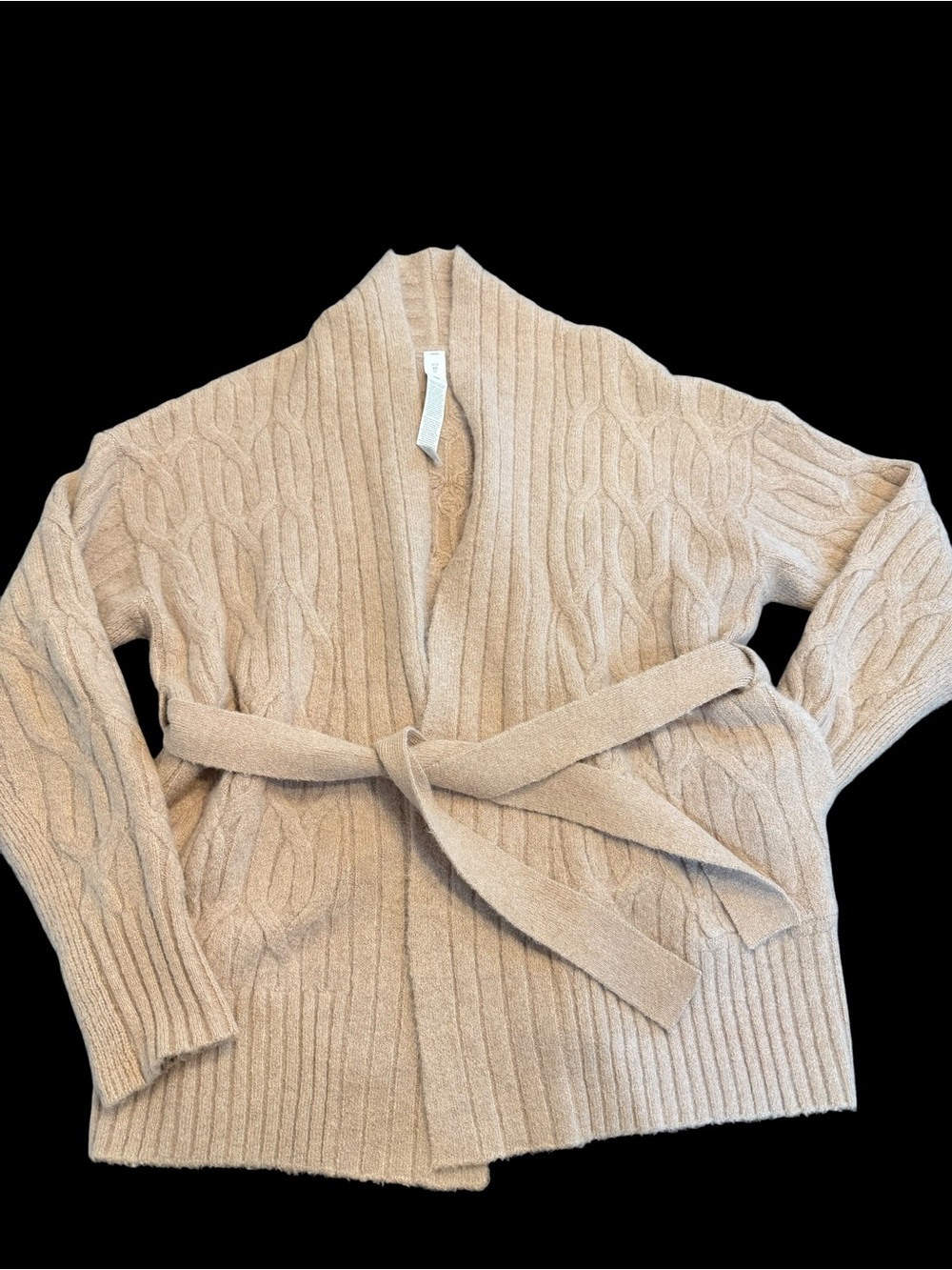lululemon athletica alpaca- blend Belted Cable-Knit Cardigan -nwot sold out!